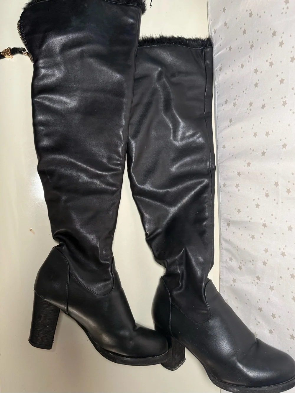 Women’s Black Over-the-Knee Heeled Boots